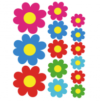 Hoja Adhesiva Flores De Color - 24,5x32x5cm